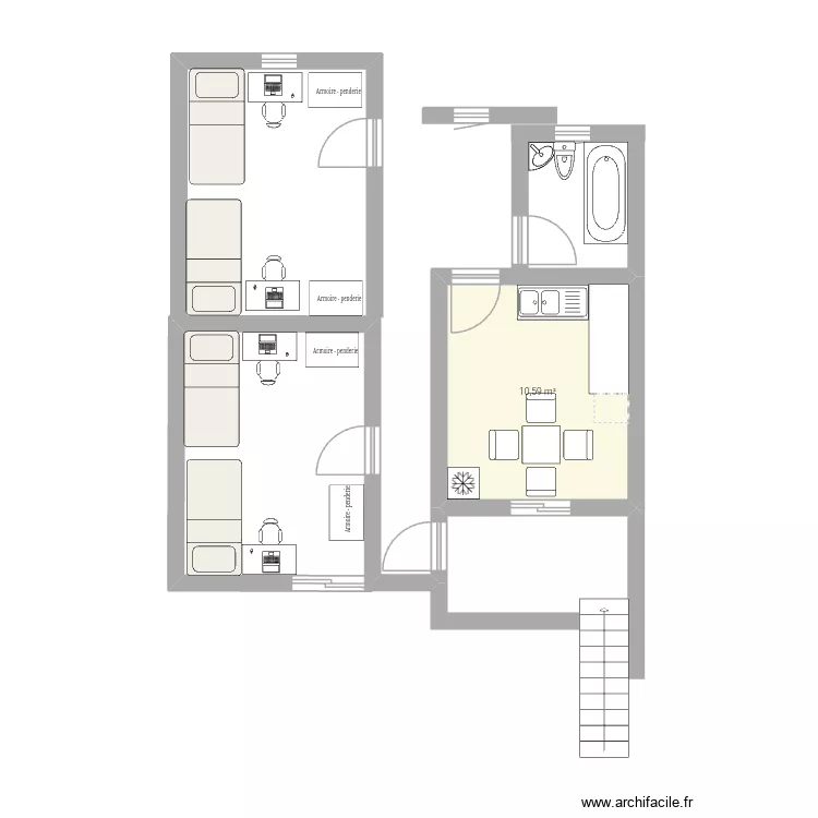 Omransup2. Plan de 1  et 11 m²