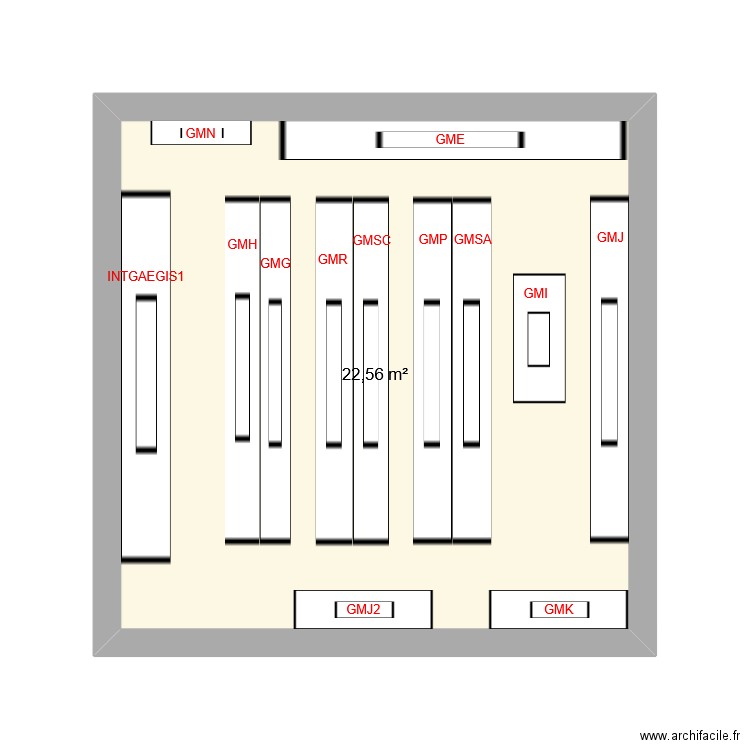 PLAN BAS. Plan de 1 pièce et 23 m2