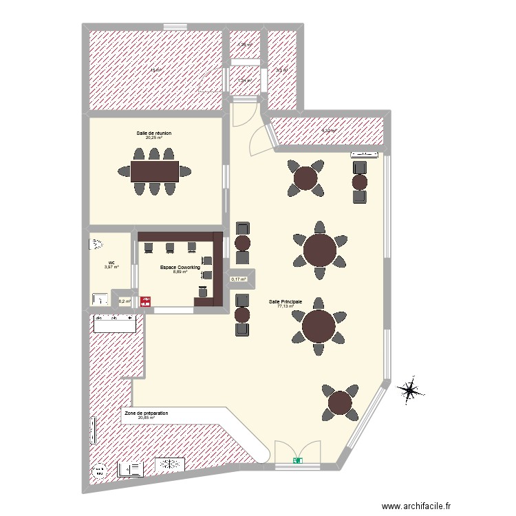 Le cosy Parentis en born. Plan de 12 pièces et 157 m2
