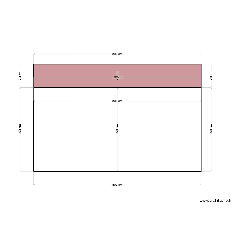 Facade lat&eacute;rale ext&eacute;rieure. Plan de 