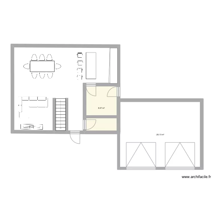 Plan 2. Plan de 2 et 43 m² Plan 2. Plan de 2 et 43 m²