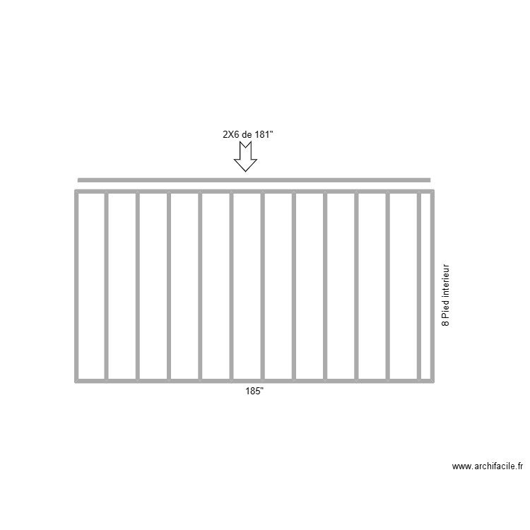 Mur Interieur. Plan de 12 pièces et 10 m2