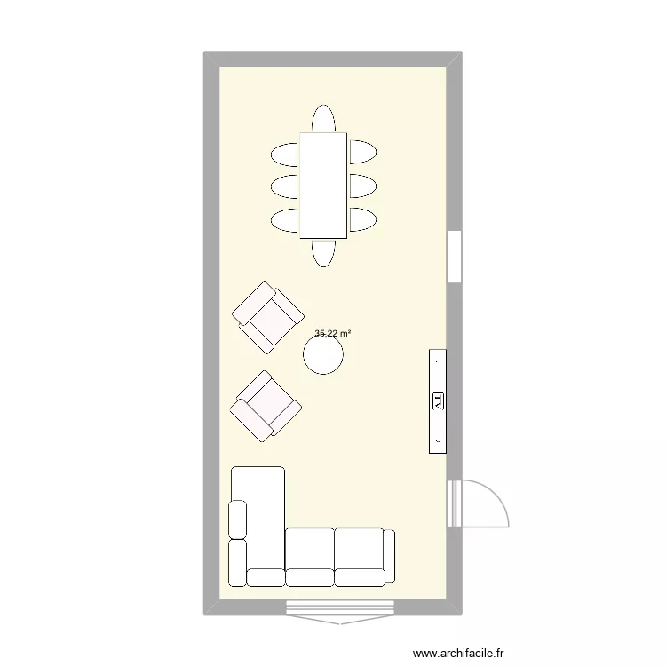 Sejour 4. Plan de 1  et 35 m²