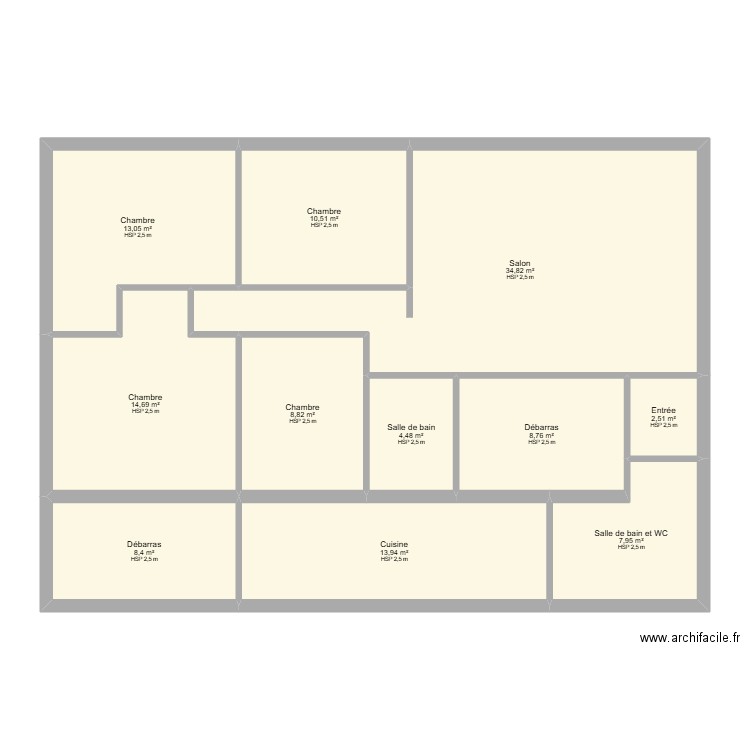 HARAICH Rhouria. Plan de 11 pièces et 128 m2