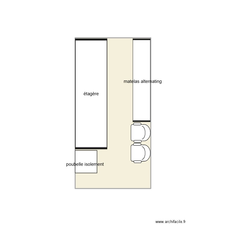 plan med 3 réserve du fiond. Plan de 1 pièce et 8 m2