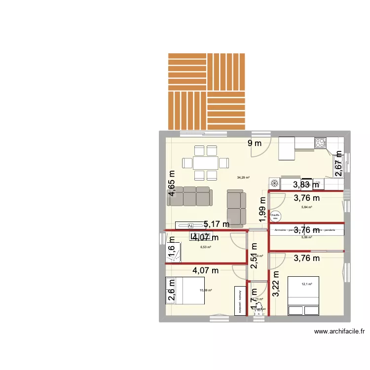 Bezouce 3. Plan de 8  et 79 m²