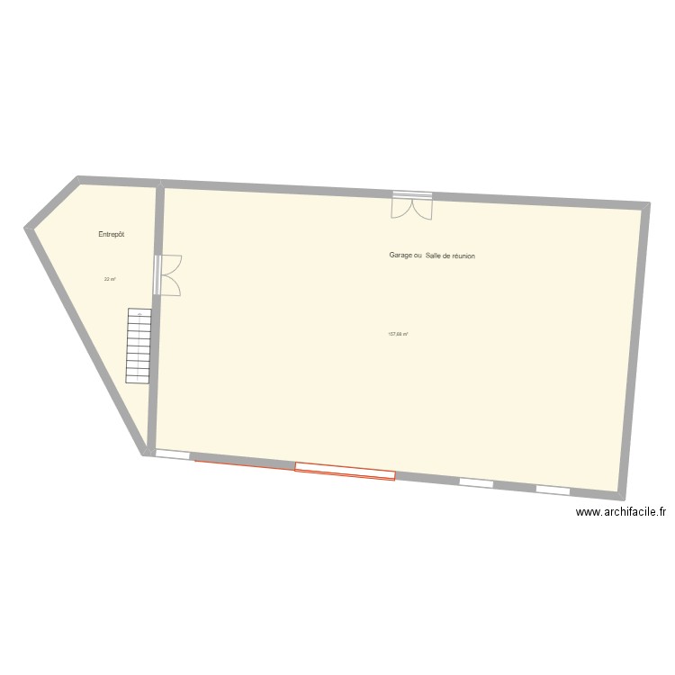 Terrain matho 1ER ETAGE 2. Plan de 2 pièces et 180 m2