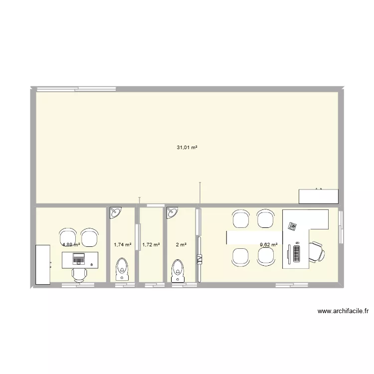 Si&egrave;ge FODIO HOLDING. Plan de 6  et 51 m²