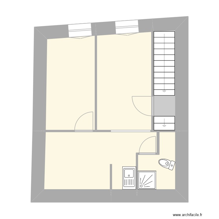 POTIERS 3 R+1. Plan de 5 pièces et 36 m2