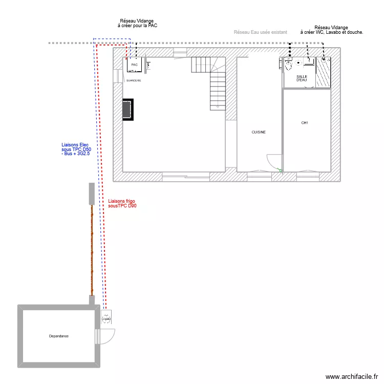 HORTENSE R&eacute;seau exterieur . Plan de 