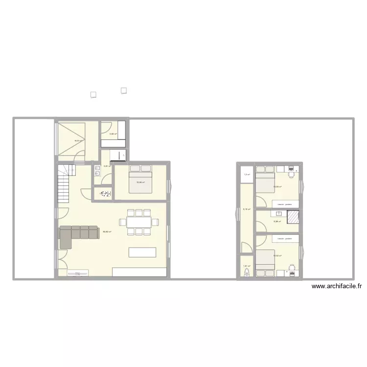 Maison3. Plan de 12 Pièces et 113 m² Maison3. Plan de 12 Pièces et 113 m²