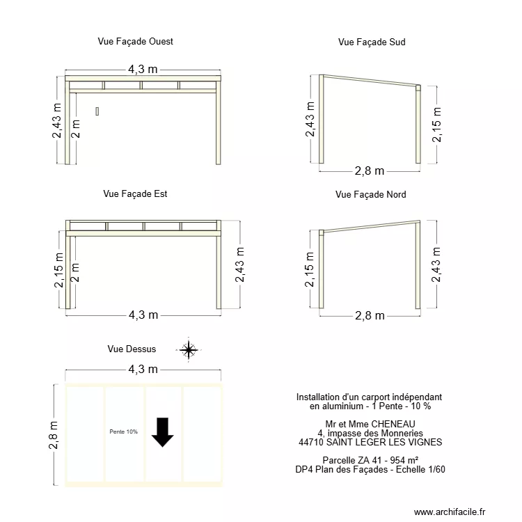 DP 4 CHENEAU. Plan de DP 4 CHENEAU. Plan de