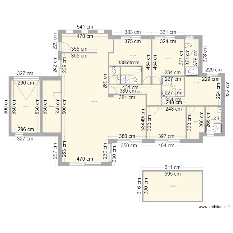 belland 2. Plan de 28 pièces et 323 m2