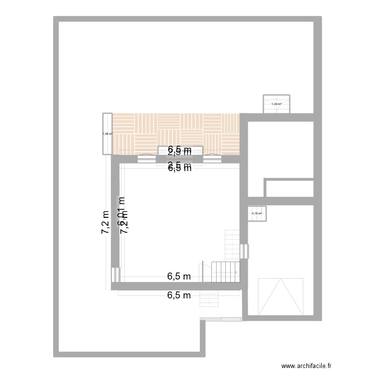 plan de base  avec cotations mesure RDC et er étage. Plan de 4 pièces et 4 m2