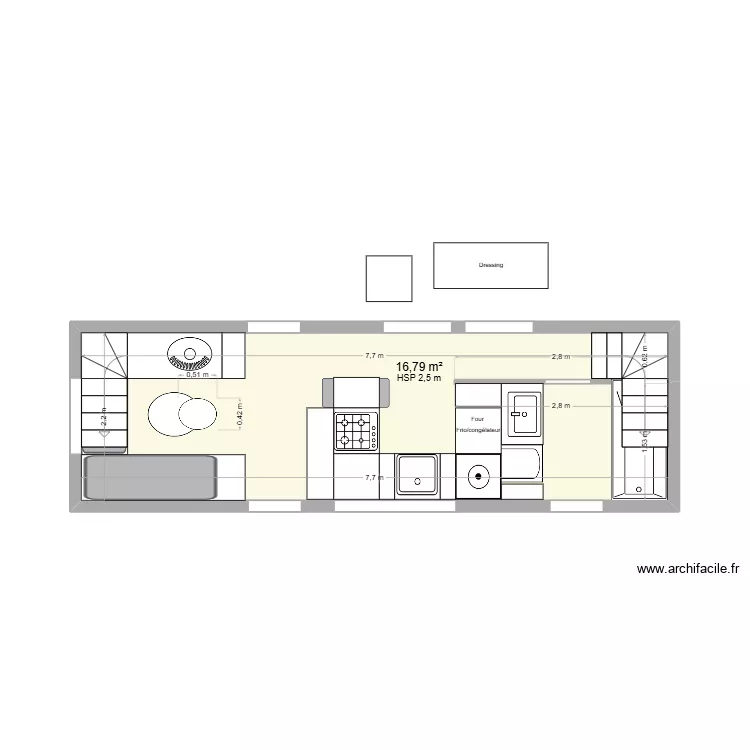 Tiny house 3bis. Plan de 1 et 17 m² Tiny house 3bis. Plan de 1 et 17 m²