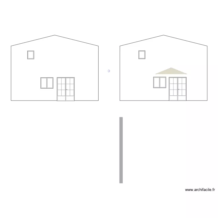 Avant /Apr&egrave;s installation store ban. Plan de 