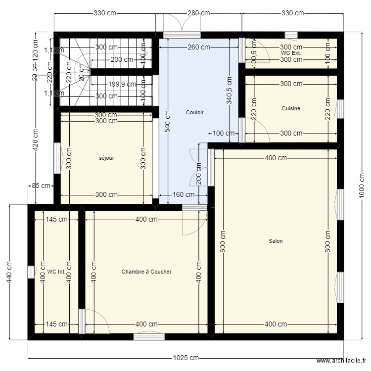 Plan de Terrain Hachmy V2. Plan de 8 pièces et 83 m2