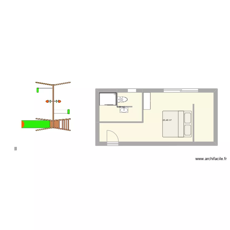 maison plus extention 2. Plan de 2 et 26 m² maison plus extention 2. Plan de 2 et 26 m²