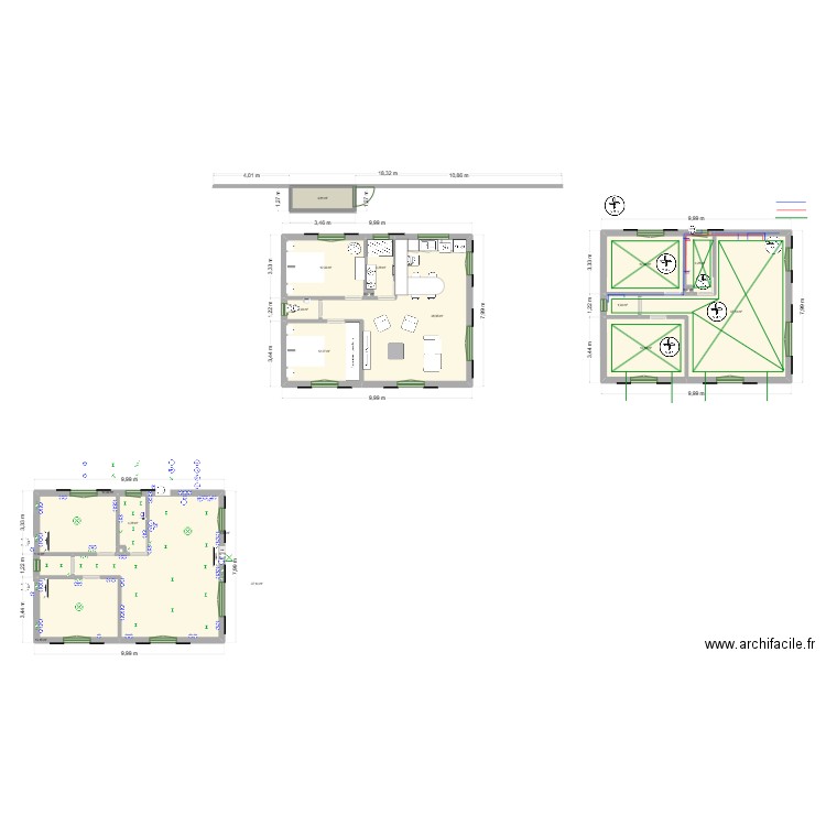 melito2. Plan de 19 pièces et 211 m2