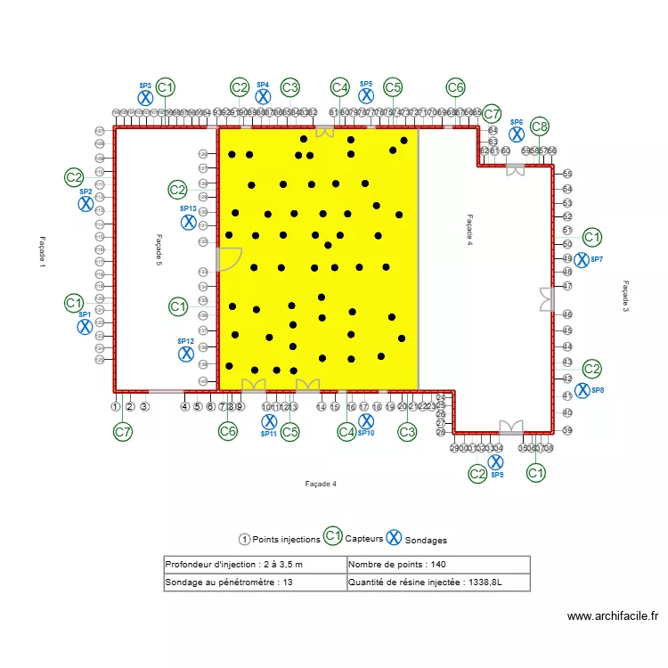 dominique. Plan de 3  et 81 m²