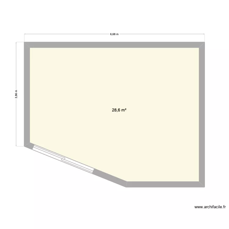 garage bas. Plan de 1  et 29 m²