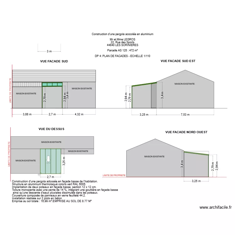 DP 4 LEGROS. Plan de 