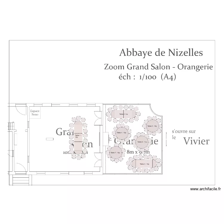 Plan table soir&eacute;e 29 aout 25. Plan de 
