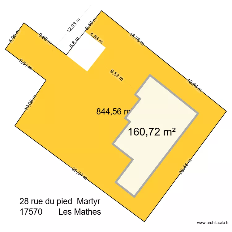 terrain et maison avec cabane 19.50 m&sup2;. Plan de 