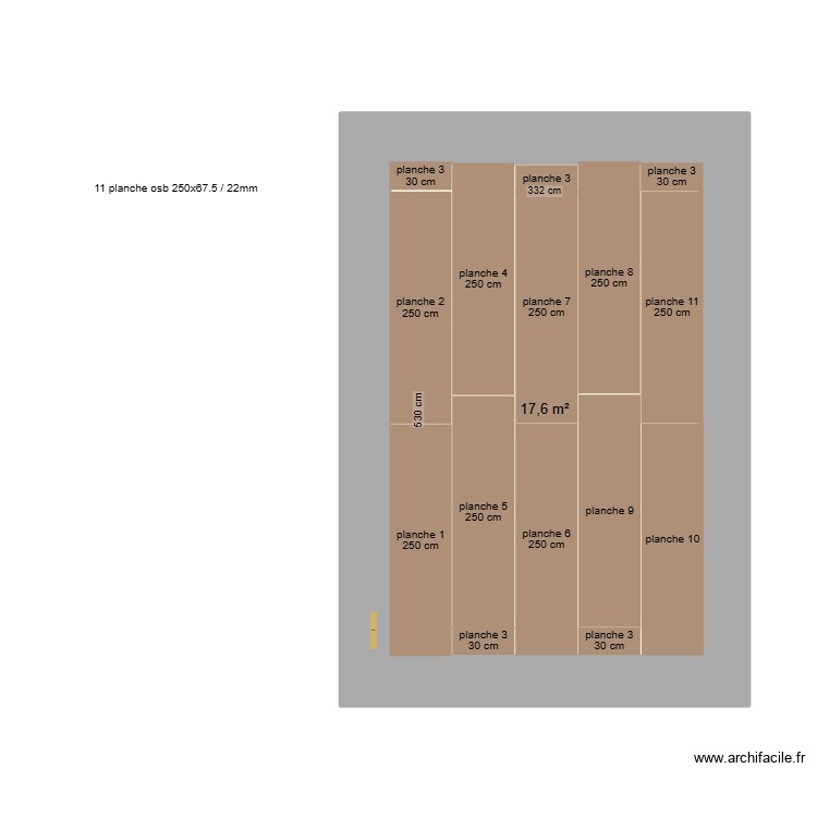 DENIS calcul planche osb pour SDB. Plan de 0 pièce et 0 m2