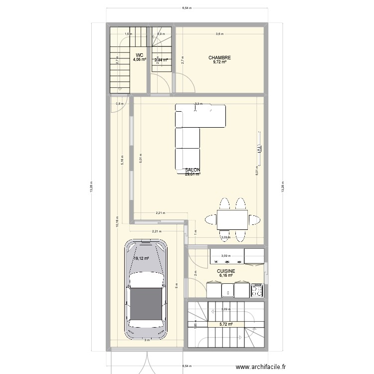 RDC LIMETE. Plan de 7 pièces et 77 m2