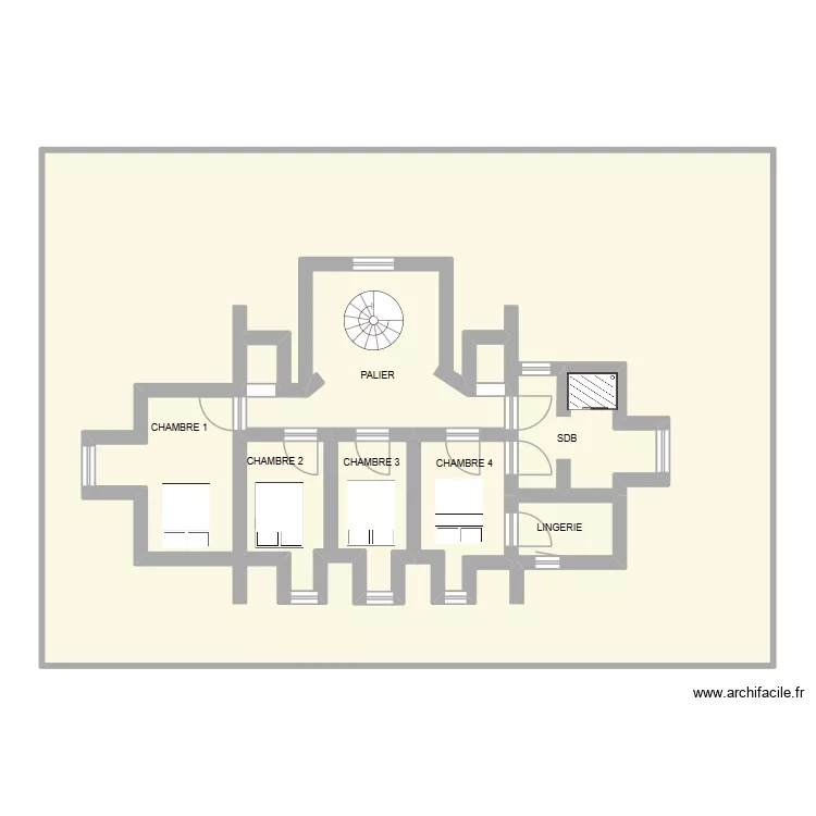 PLAN GOUDAILLEZ ETAGE 2. Plan de 7  et 237 m²