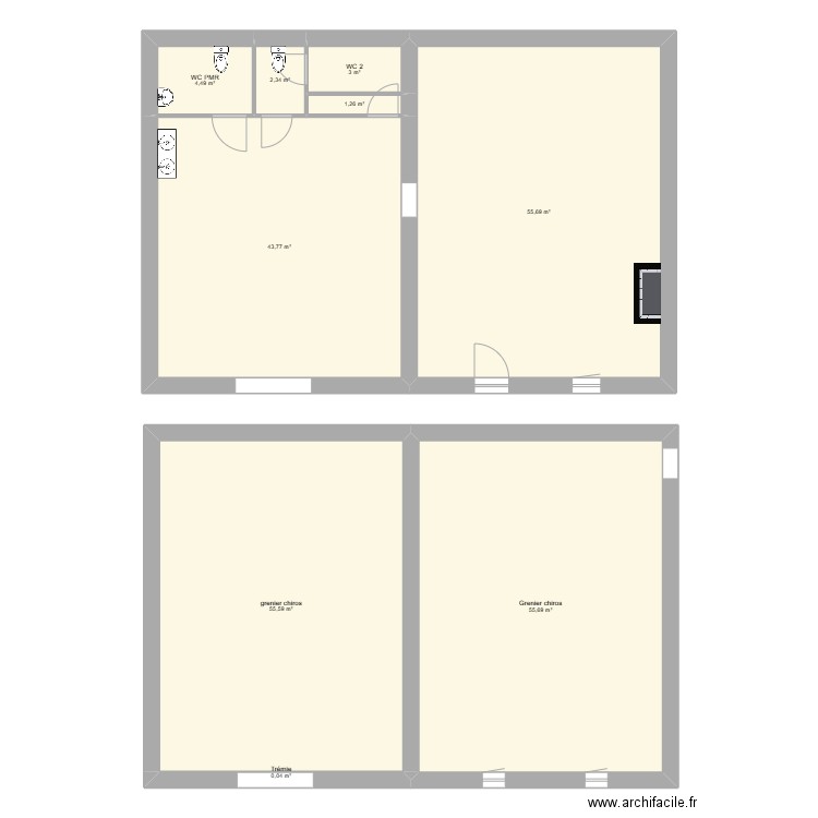 Chez Momo 6. Plan de 9 pièces et 222 m2