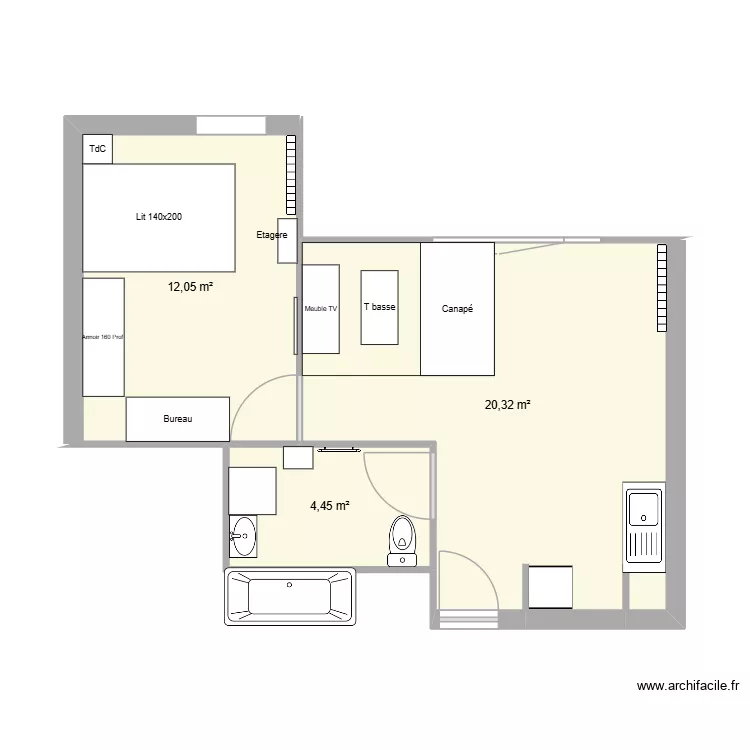 Matel. Plan de 3 et 37 m² Matel. Plan de 3 et 37 m²