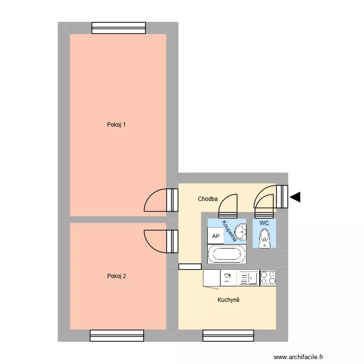 Zborovsk&aacute; 2395, byt 4. Plan de 11  et 174 m²