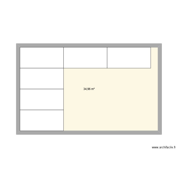 toit terrasse. Plan de 1 pièce et 35 m2