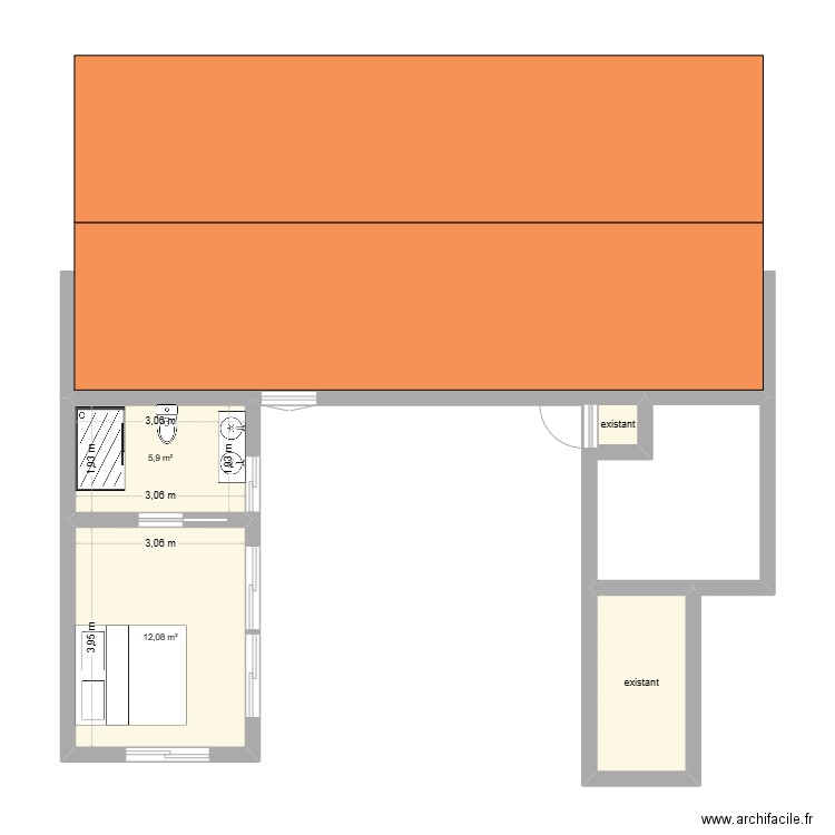 salignat F. Plan de 4 pièces et 24 m2