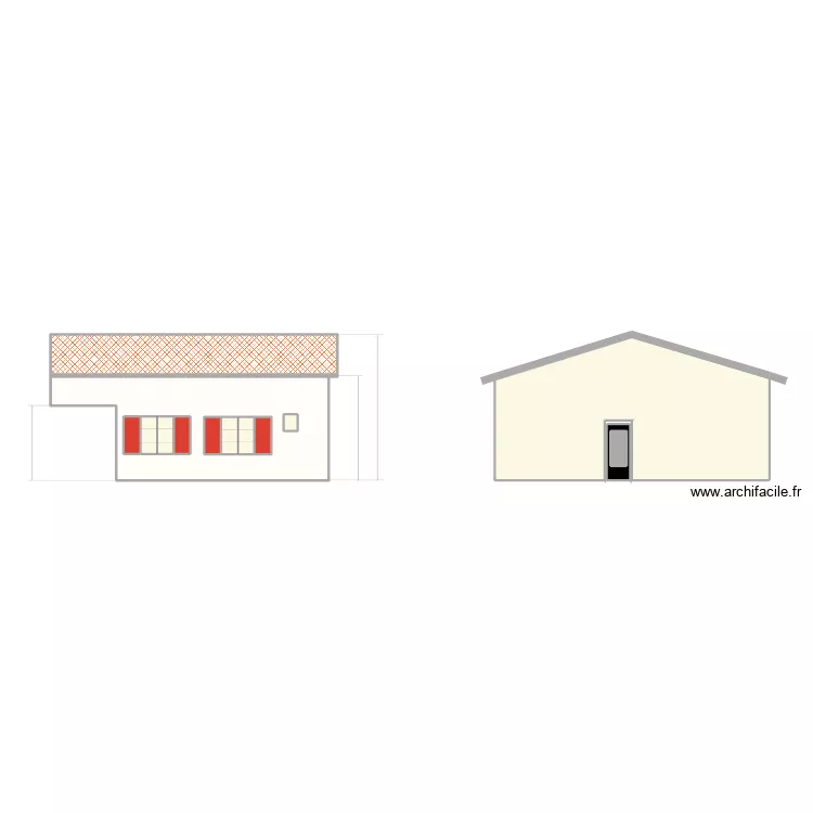Façade ouest. Plan de 12 et 98 m² Façade ouest. Plan de 12 et 98 m²