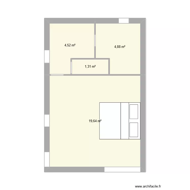 chambre atelier. Plan de 