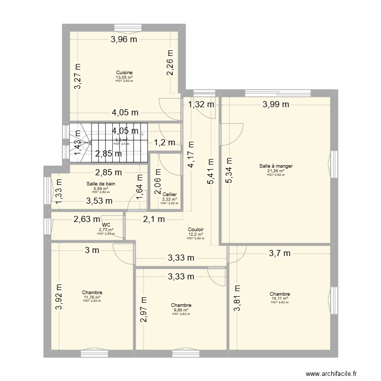 ETA ORTYL/DUPRAT. Plan de 10 pièces et 98 m2