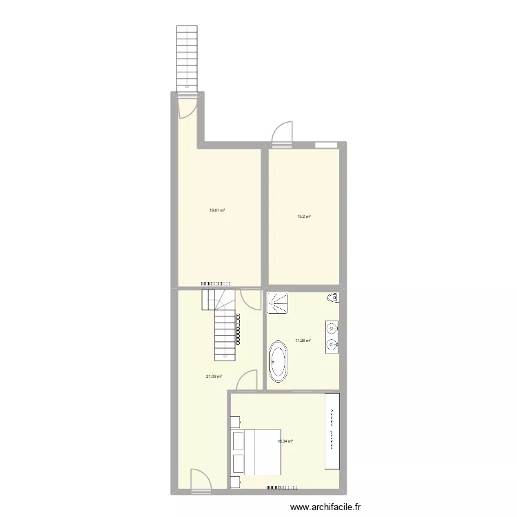Rez de chauss&eacute;e. Plan de 5  et 84 m²