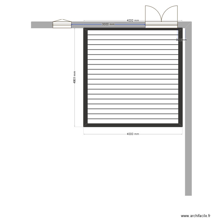 Marrolleau GEAY. Plan de 1 pièce et 14 m2