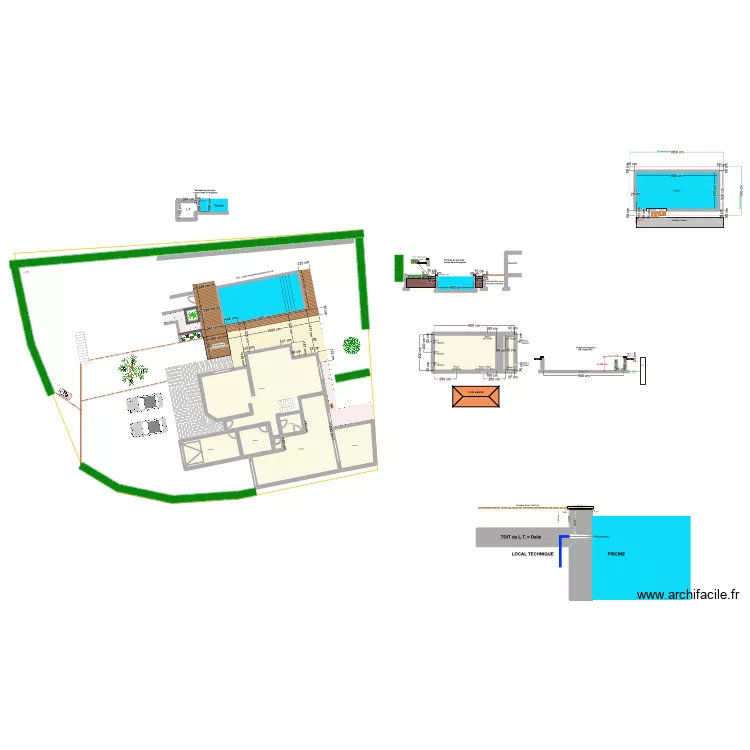 Agnelas piscine v20. Plan de 15  et 293 m²