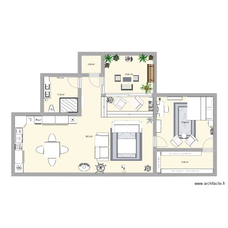 appart inspi friends. Plan de 0 pièce et 0 m2