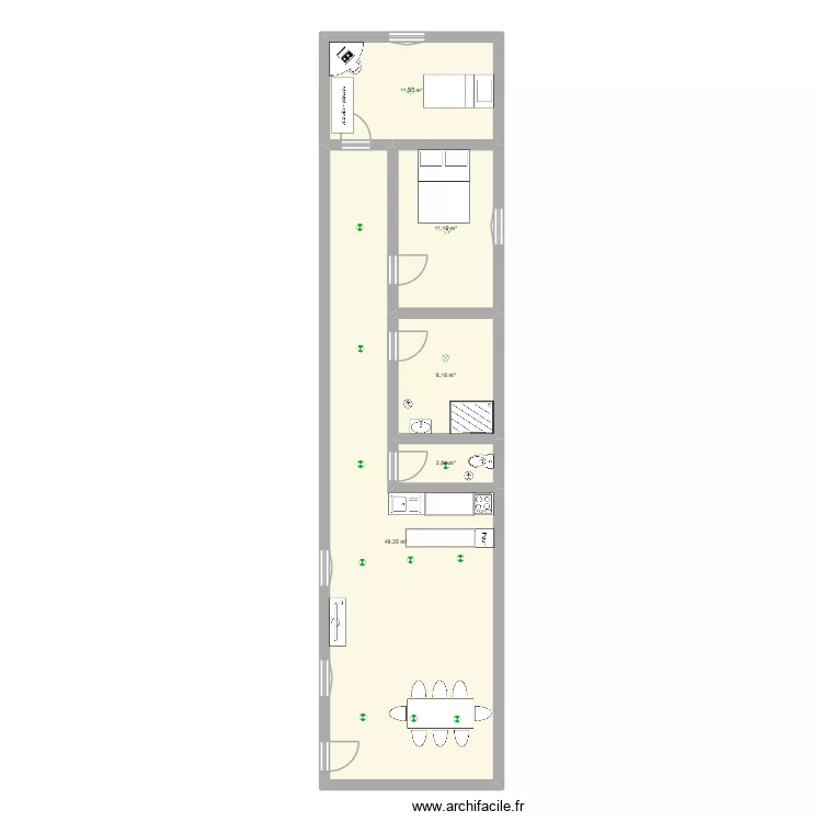 maison v1. Plan de 5  et 83 m²