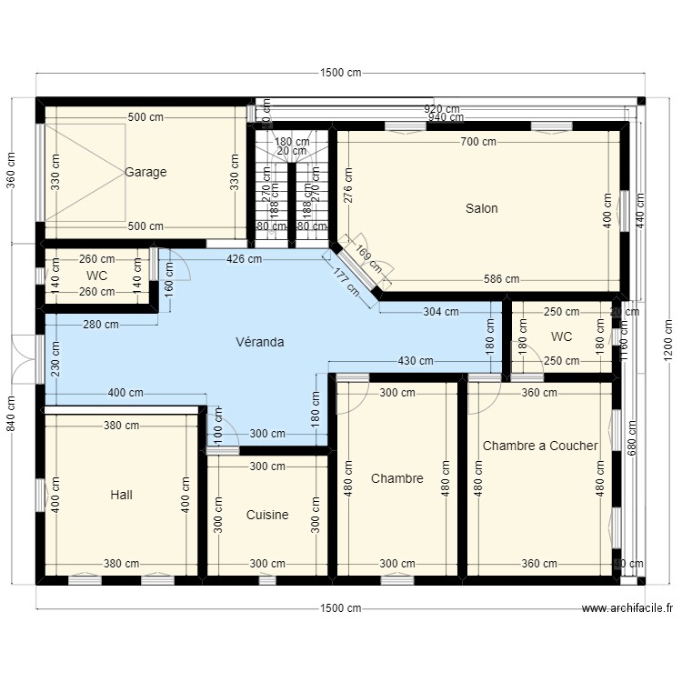Plan de Terrain 15mx12m Client 48 13 58 00. Plan de 11 pièces et 154 m2