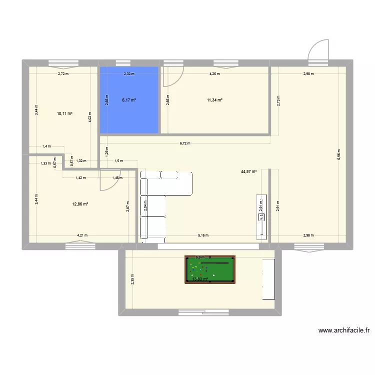 Plan de base. Plan de 6  et 99 m²