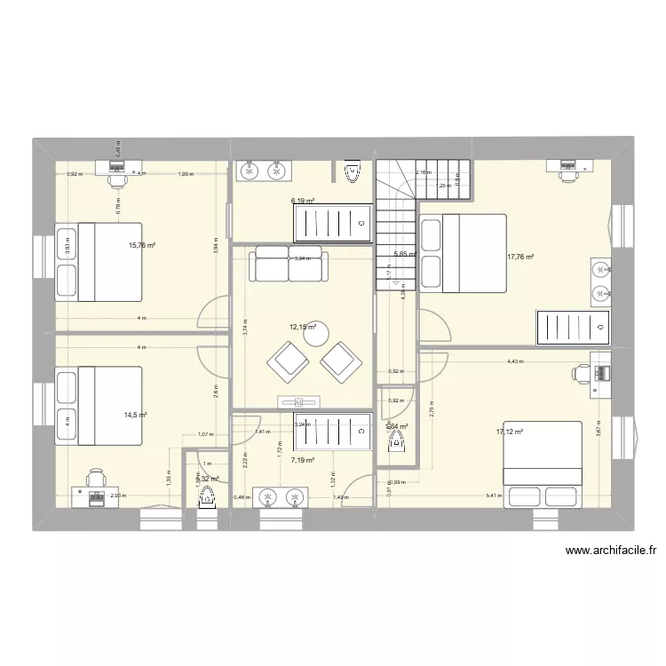 grapoule etage 03-05-26. Plan de 10 Pièces et 99 m²