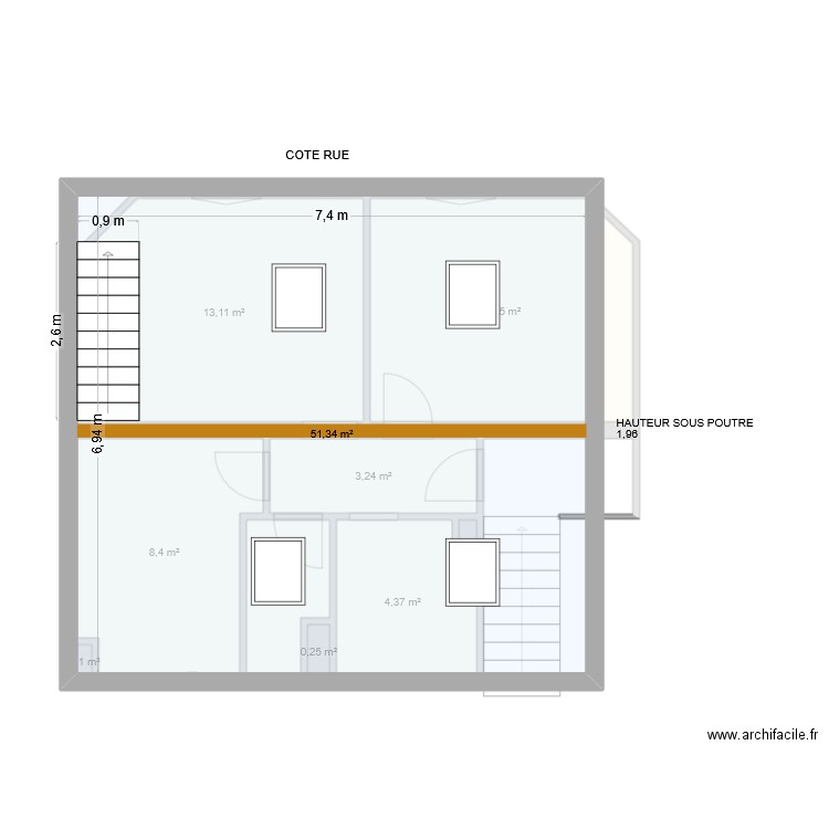 maison2'. Plan de 10 pièces et 96 m2