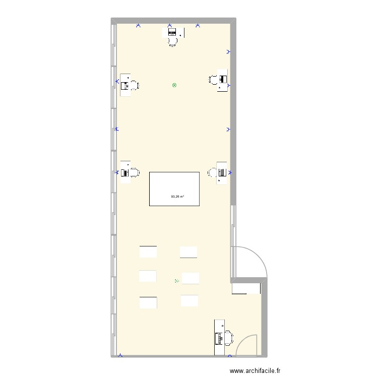 plan salle. Plan de 1 pièce et 93 m2