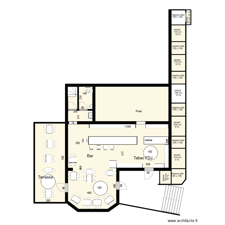 barasol. Plan de 15 pièces et 81 m2